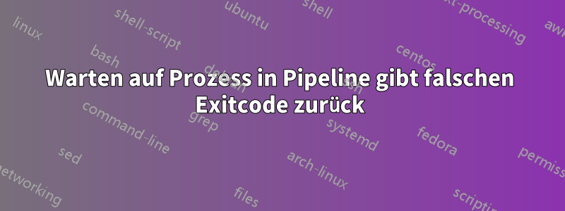 Warten auf Prozess in Pipeline gibt falschen Exitcode zurück