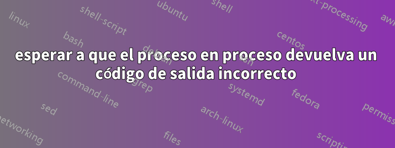 esperar a que el proceso en proceso devuelva un código de salida incorrecto