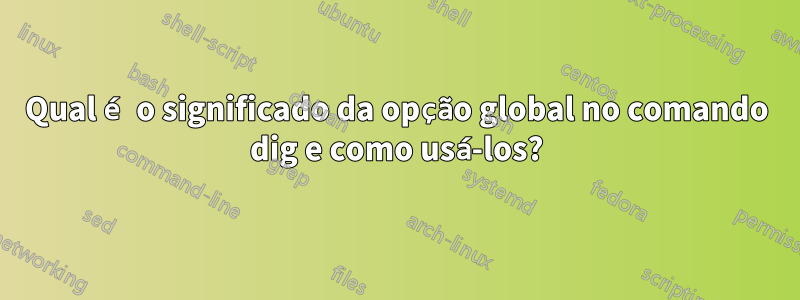 Qual é o significado da opção global no comando dig e como usá-los?