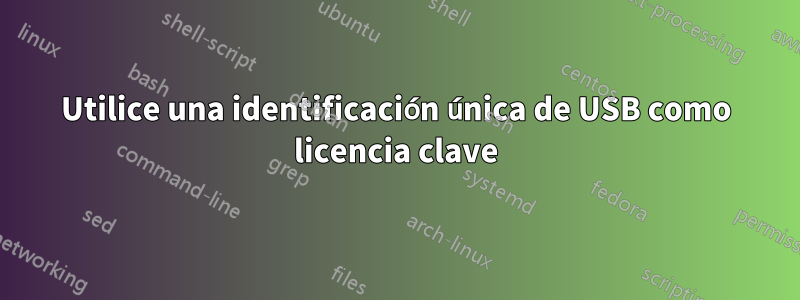 Utilice una identificación única de USB como licencia clave