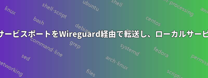 ローカルサービスポートをWireguard経由で転送し、ローカルサービスに戻す