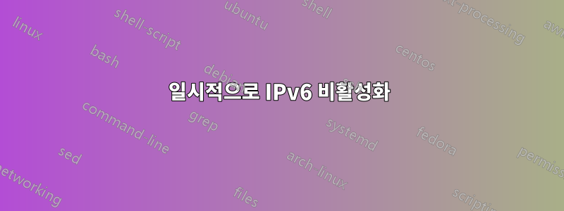 일시적으로 IPv6 비활성화