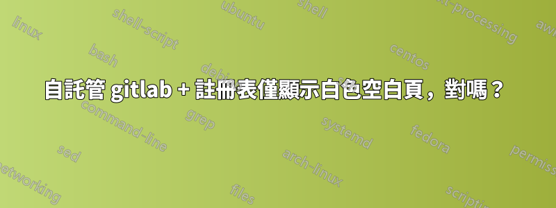 自託管 gitlab + 註冊表僅顯示白色空白頁，對嗎？