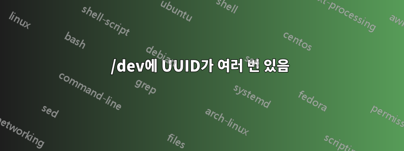 /dev에 UUID가 여러 번 있음