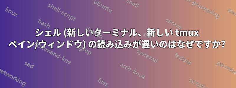 シェル (新しいターミナル、新しい tmux ペイン/ウィンドウ) の読み込みが遅いのはなぜですか?