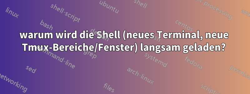 warum wird die Shell (neues Terminal, neue Tmux-Bereiche/Fenster) langsam geladen?