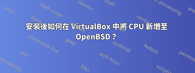 安裝後如何在 VirtualBox 中將 CPU 新增至 OpenBSD？