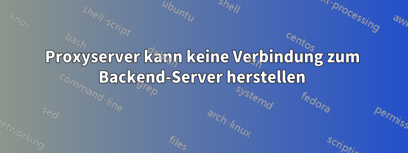 Proxyserver kann keine Verbindung zum Backend-Server herstellen