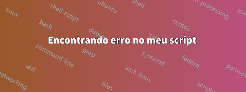 Encontrando erro no meu script