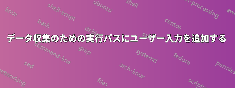 データ収集のための実行パスにユーザー入力を追加する