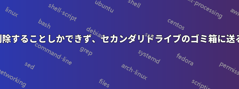 ファイルを永久に削除することしかできず、セカンダリドライブのゴミ箱に送ることはできません