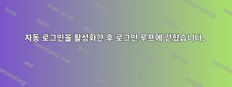 자동 로그인을 활성화한 후 로그인 루프에 갇혔습니다.