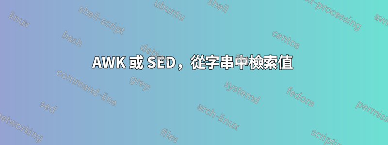 AWK 或 SED，從字串中檢索值