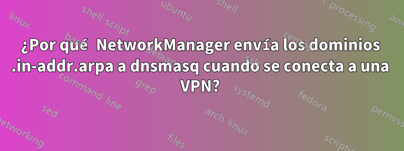 ¿Por qué NetworkManager envía los dominios .in-addr.arpa a dnsmasq cuando se conecta a una VPN?