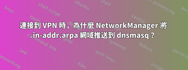 連接到 VPN 時，為什麼 NetworkManager 將 .in-addr.arpa 網域推送到 dnsmasq？