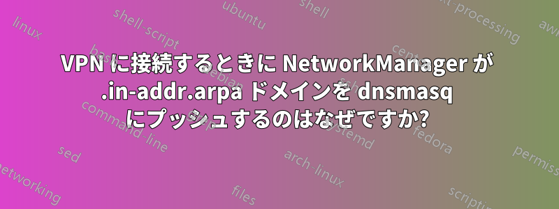 VPN に接続するときに NetworkManager が .in-addr.arpa ドメインを dnsmasq にプッシュするのはなぜですか?