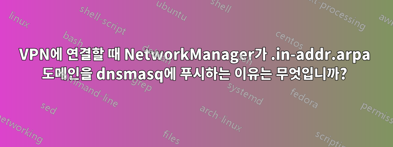 VPN에 연결할 때 NetworkManager가 .in-addr.arpa 도메인을 dnsmasq에 푸시하는 이유는 무엇입니까?