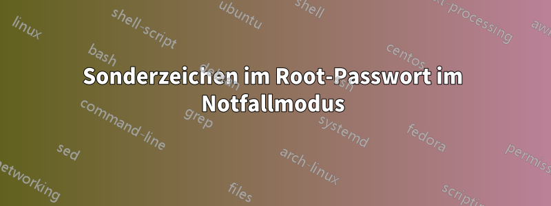 Sonderzeichen im Root-Passwort im Notfallmodus