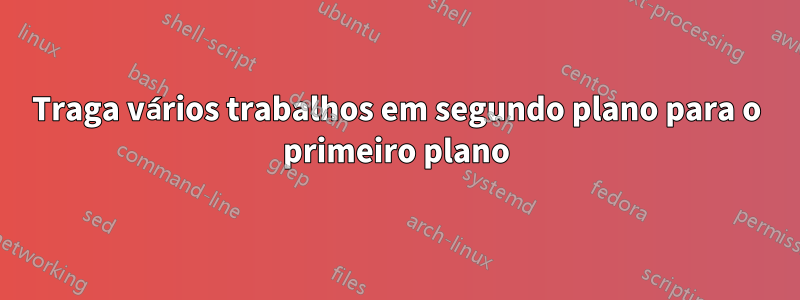 Traga vários trabalhos em segundo plano para o primeiro plano