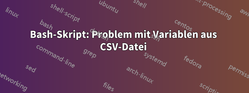 Bash-Skript: Problem mit Variablen aus CSV-Datei