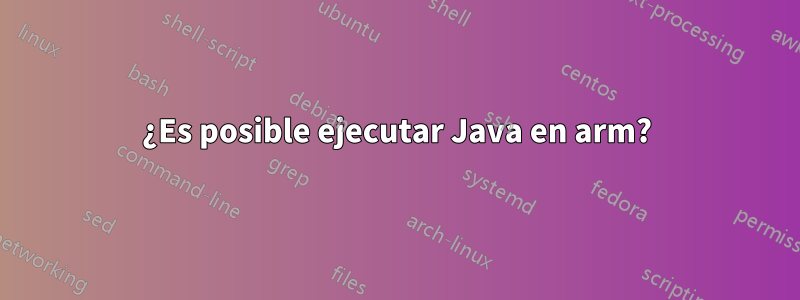 ¿Es posible ejecutar Java en arm?