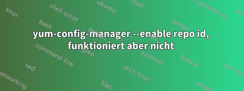 yum-config-manager --enable repo id, funktioniert aber nicht