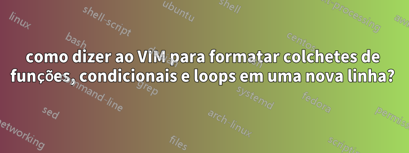 como dizer ao VIM para formatar colchetes de funções, condicionais e loops em uma nova linha?