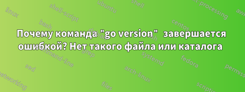 Почему команда "go version" завершается ошибкой? Нет такого файла или каталога 