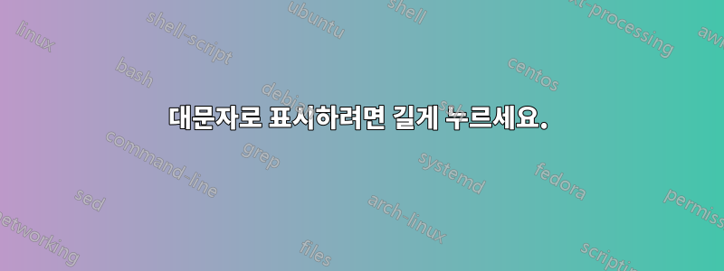 대문자로 표시하려면 길게 누르세요.