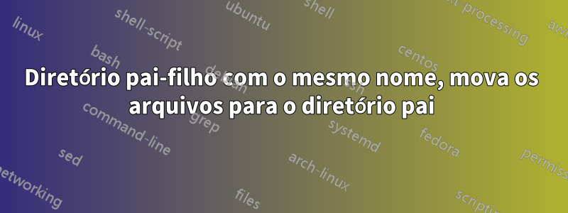 Diretório pai-filho com o mesmo nome, mova os arquivos para o diretório pai