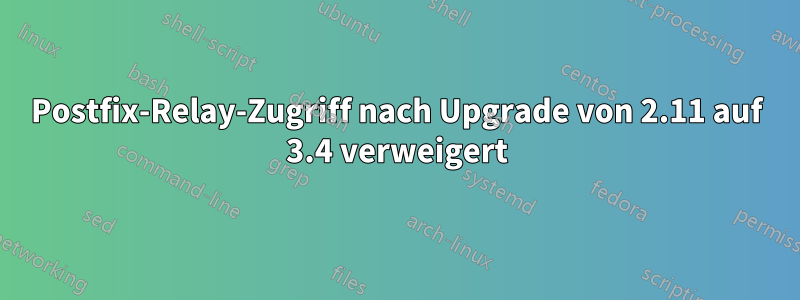 Postfix-Relay-Zugriff nach Upgrade von 2.11 auf 3.4 verweigert