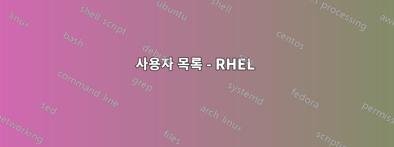 사용자 목록 - RHEL