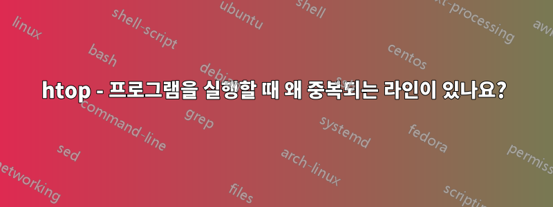 htop - 프로그램을 실행할 때 왜 중복되는 라인이 있나요?