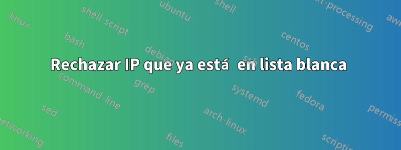 Rechazar IP que ya está en lista blanca