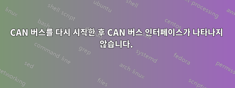 CAN 버스를 다시 시작한 후 CAN 버스 인터페이스가 나타나지 않습니다.