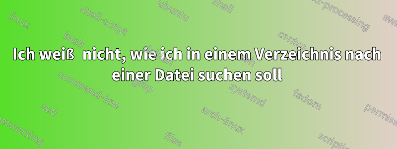 Ich weiß nicht, wie ich in einem Verzeichnis nach einer Datei suchen soll