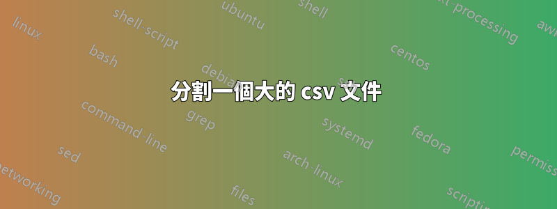 分割一個大的 csv 文件