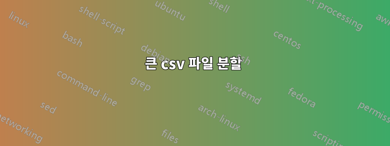 큰 csv 파일 분할