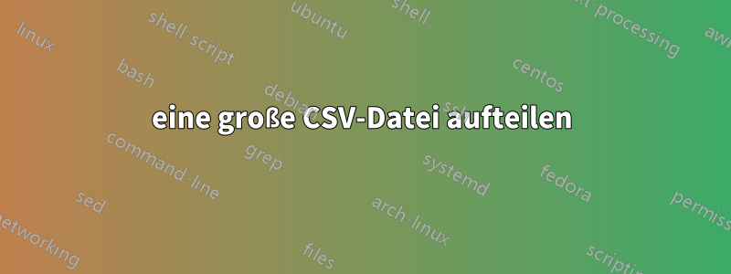 eine große CSV-Datei aufteilen