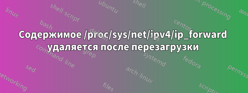 Содержимое /proc/sys/net/ipv4/ip_forward удаляется после перезагрузки