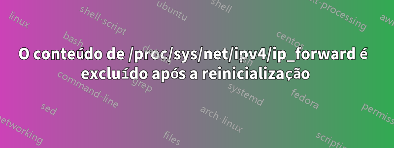 O conteúdo de /proc/sys/net/ipv4/ip_forward é excluído após a reinicialização