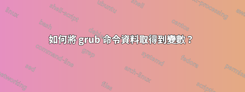 如何將 grub 命令資料取得到變數？