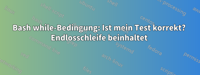 Bash while-Bedingung: Ist mein Test korrekt? Endlosschleife beinhaltet