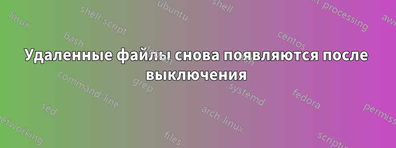 Удаленные файлы снова появляются после выключения