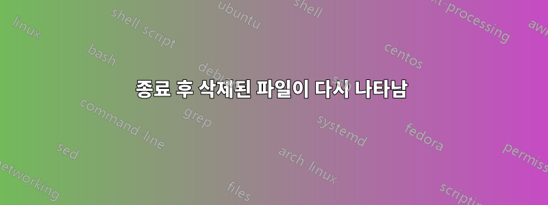 종료 후 삭제된 파일이 다시 나타남