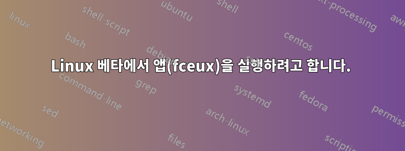 Linux 베타에서 앱(fceux)을 실행하려고 합니다.