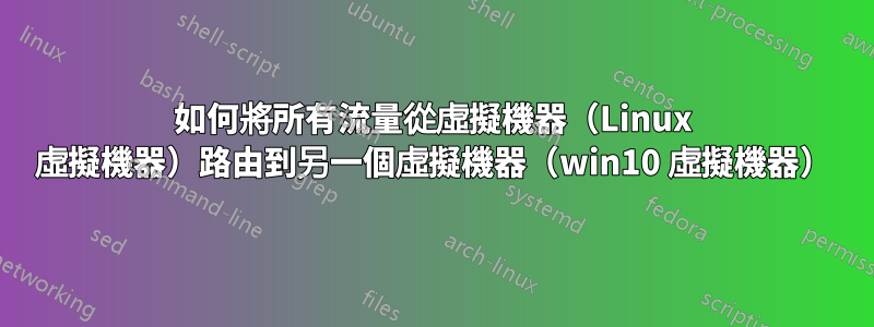 如何將所有流量從虛擬機器（Linux 虛擬機器）路由到另一個虛擬機器（win10 虛擬機器）