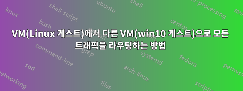 VM(Linux 게스트)에서 다른 VM(win10 게스트)으로 모든 트래픽을 라우팅하는 방법