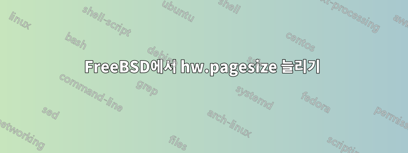 FreeBSD에서 hw.pagesize 늘리기