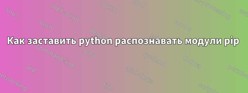 Как заставить python распознавать модули pip